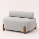 Ver imagem 2 de Poltrona Organica Ilha Bouclé p/ Closet e Consultório:Prateado/Liso