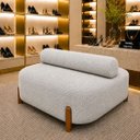 Ver imagem 4 de Poltrona Organica Ilha Bouclé p/ Closet e Consultório:Prateado/Liso