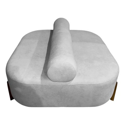 Poltrona Organica Ilha Bouclé p/ Closet e Consultório:Prateado/Liso