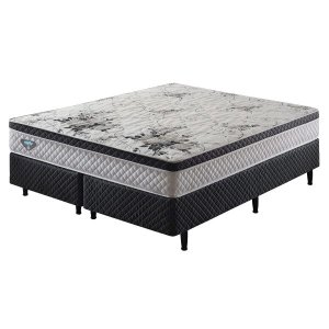 Cama Box Queen Ecoflex + Colchão Ecoflex Smart Verticoil - 158x198