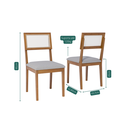 Ver imagem 2 de Kit 2 Cadeiras para Sala de Jantar Palmas Marrom/Cinamomo/Cinza