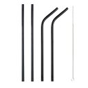 Ver imagem 2 de Canudos Aço Inox Metal Preto Kit 4 Reutilizaveis Retos Curvos Escova Limpeza