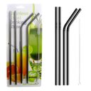 Ver imagem 1 de Canudos Aço Inox Metal Preto Kit 4 Reutilizaveis Retos Curvos Escova Limpeza