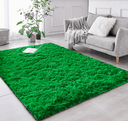 Ver imagem 1 de Tapete Saturs Shaggy Pelo Alto Verde - 200 x 240 cm Tapete para Sala e Quarto