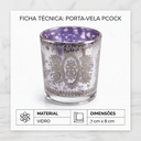 Ver imagem 3 de Cachepot Suporte para Vela Pcock 7CMX8CM Roxo Vênus Victrix