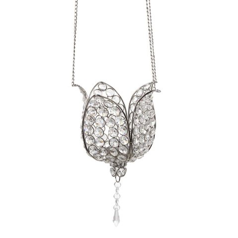 Pendente Decorativo de Cristal Lotus para Vela 18 x 12 x 17 cm Vênus Victrix