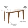 Mesa para Sala de Jantar 160cm Retangular Tampo Chanfrado Liz Poliman - 3