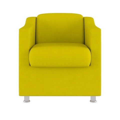 Poltrona Tilla Sala de Espera em Suede Balaqui Decor Amarelo