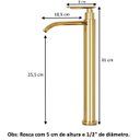 Ver imagem 5 de Kit Cuba Pia Louça Cerâmica Banheiro Dourado C/ Torn e Válv