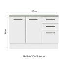 Ver imagem 2 de Balcão Multiuso 120cm 2 Portas 3 Gavetas Branco Agata Madesa Branco