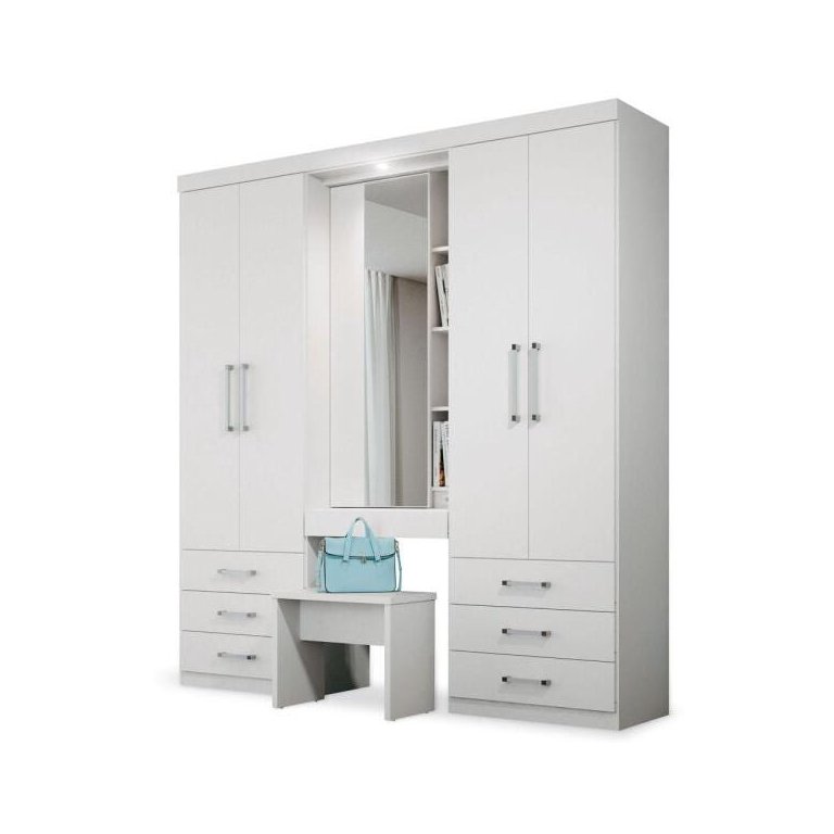 Guarda-Roupa Camarim 5.7 com Banqueta Branco