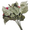 Ver imagem 5 de Buquê de Flores Artificiais Poinsétia Decoração de Natal 50cm