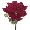 Ver imagem 1 de Buquê de Flores Artificiais Poinsétia Decoração de Natal 50cm