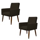 Ver imagem 1 de Kit 2 Poltronas Decorativa Nina Cadeira Escritório:marrom