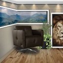 Ver imagem 6 de Kit 3 Poltronas Giratória para Sala de Estar Astana Couro Capucino - Gran Belo