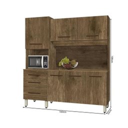 Armário para cozinha com 6 portas e 3 gavetas com amplo espaço interno México Ferrara - 4 Armário para cozinha com 6 portas e 3 gavetas com amplo espaço interno México Ferrara - 4