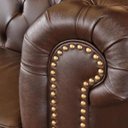 Ver imagem 7 de Sofá 3 Lugares Sala de Estar Chesterfield Pés Madeira Couro Tabaco Brilho - Gran Belo