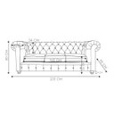 Ver imagem 3 de Sofá 3 Lugares Sala de Estar Chesterfield Pés Madeira Couro Tabaco Brilho - Gran Belo