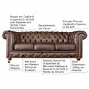 Ver imagem 2 de Sofá 3 Lugares Sala de Estar Chesterfield Pés Madeira Couro Tabaco Brilho - Gran Belo