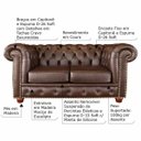 Ver imagem 2 de Sofá 2 Lugares Sala de Estar Chesterfield Pés Madeira Couro Tabaco Brilho - Gran Belo