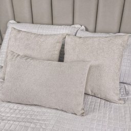 Kit 3 Capas para Almofada em Bouclé Quadradas e Retangular Várias Cores Cor:bege - 2