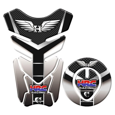 Protetor Tanque e Bocal Adesivo Moto Honda Racing até 2017 Preto Preto