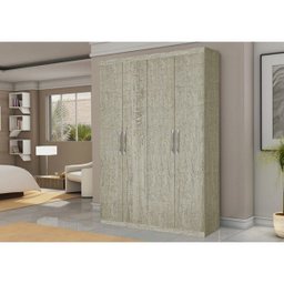 Guarda-roupa Roupeiro 4 Portas Suede 100% Mdf Argila Touch Gabrielli - 4
