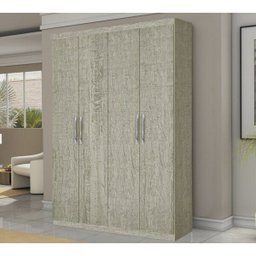 Guarda-roupa Roupeiro 4 Portas Suede 100% Mdf Argila Touch Gabrielli - 1