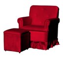 Ver imagem 1 de Poltrona Amamentação com Puff Laura Veludo Vermelho - Lm Decor