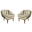 Ver imagem 2 de Kit 2 Poltronas Decorativa Confort Veludo BEGE SKY MOBILE