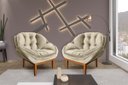Ver imagem 1 de Kit 2 Poltronas Decorativa Confort Veludo BEGE SKY MOBILE