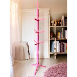 Cabideiro Mancebo  de chão ROSA Arara De Roupas 10 Ganchos Em Madeira - 2