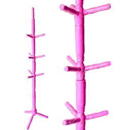 Cabideiro Mancebo  de chão ROSA Arara De Roupas 10 Ganchos Em Madeira - 1