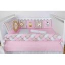 Ver imagem 4 de Kit de Berço Safári Baby Rosa 100% Algodão Americano 11 peças