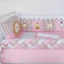 Ver imagem 3 de Kit de Berço Safári Baby Rosa 100% Algodão Americano 11 peças