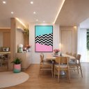Ver imagem 5 de Quadro Canvas Abstrato Chevron Zig-zag 90x60cm Mold Branca