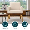 Ver imagem 3 de Poltrona Decorativa Lis para Sala Quarto Recepção Suede Corino Assento Confortável Pé Palito