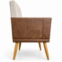Ver mais imagens de Poltrona Decorativa Lis para Sala Quarto Recepção Suede Corino Assento Confortável Pé Palito