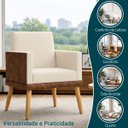 Ver imagem 4 de Poltrona Decorativa Lis para Sala Quarto Recepção Suede Corino Assento Confortável Pé Palito