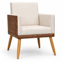 Ver imagem 7 de Poltrona Decorativa Lis para Sala Quarto Recepção Suede Corino Assento Confortável Pé Palito