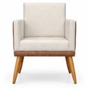 Ver imagem 6 de Poltrona Decorativa Lis para Sala Quarto Recepção Suede Corino Assento Confortável Pé Palito