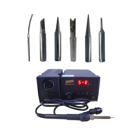 Kit Estação Solda Digital Isolamento Anti-Estática Ac 60w Aquecedor Cerâmico Esd-905 110v Com Pontas