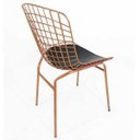 Ver imagem 4 de Cadeira para Cozinha Bertoia cobre assento preto tubular - Direto de Fábrica