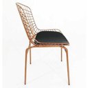 Ver imagem 3 de Cadeira para Cozinha Bertoia cobre assento preto tubular - Direto de Fábrica