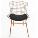 Ver imagem 2 de Cadeira para Cozinha Bertoia cobre assento preto tubular - Direto de Fábrica