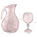 Ver imagem 3 de Kit Jarra 2,3L e 6 Taças 350ml Jogo de Plástico Refresco Tango Servir Água Suco Rosa Translúcido