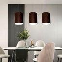 Ver imagem 2 de Lustre Luminária Pendente Vivare Free Lux Pe-4102br Cúpula em Tecido 13x30cm Café Canopla Branca
