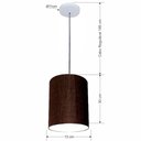 Ver imagem 3 de Lustre Luminária Pendente Vivare Free Lux Pe-4102br Cúpula em Tecido 13x30cm Café Canopla Branca
