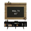 Ver imagem 4 de Rack Madesa Dubai e Painel para TV até 65 Polegadas com Pés Preto/Rustic D85Z Cor:Preto/Rustic