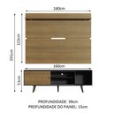 Ver imagem 3 de Rack Madesa Dubai e Painel para TV até 65 Polegadas com Pés Preto/Rustic D85Z Cor:Preto/Rustic